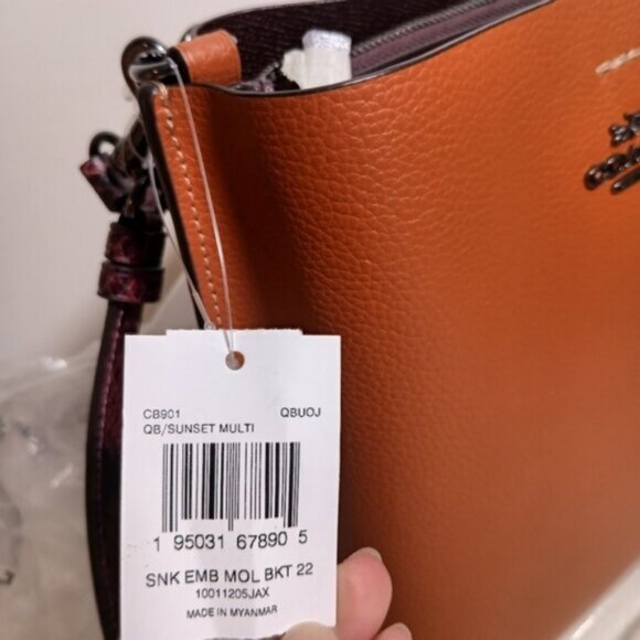 Coach Mollie Bucket Bag 22 in Sunset Multi Python Embossed CB901 - Picture 8 of 8